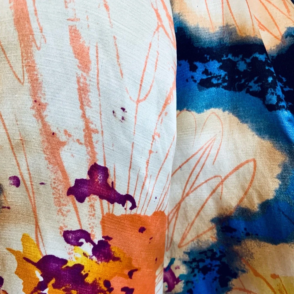 Vintage Silk DVM Diane Von Furstenberg Abstract Floral Statement Jacket Sz S/XS - Picture 12 of 12